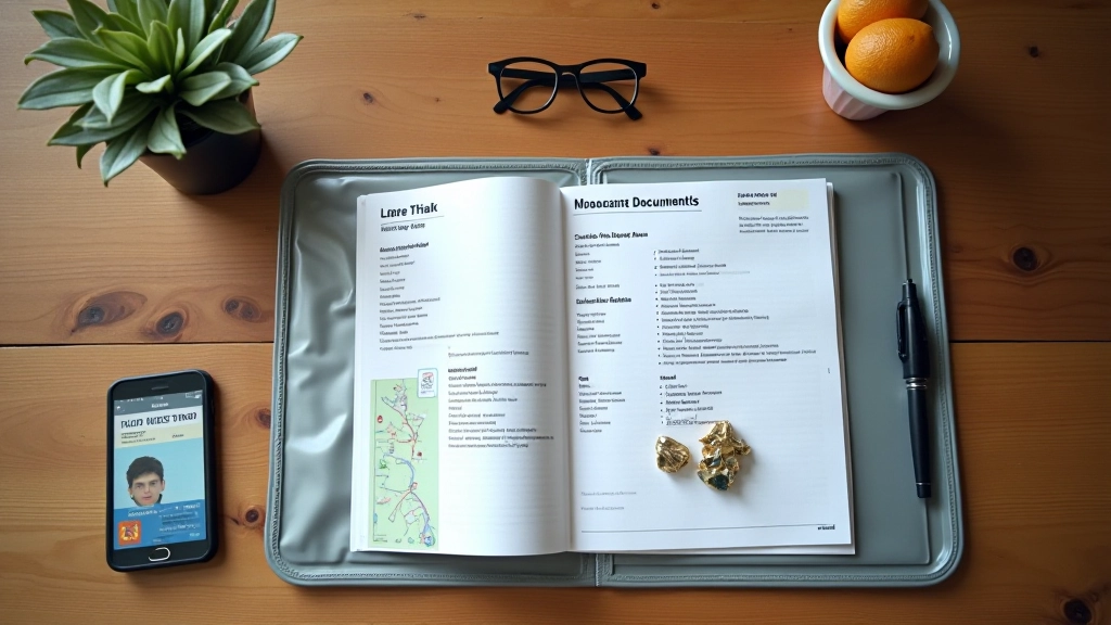 Dokumenti un kontaktinformācija plastmasas mapē pastaigai